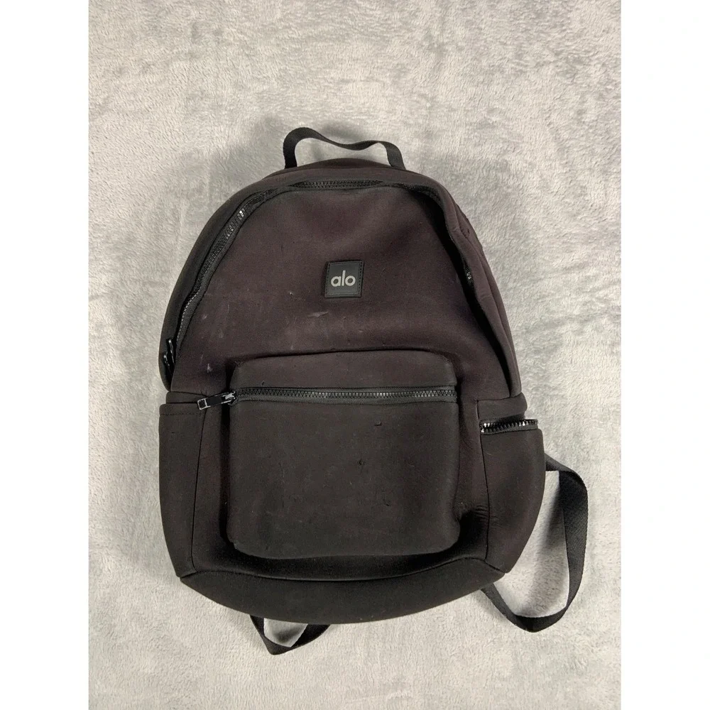 Alo Yoga Avenue Neoprene Backpack Black Athleisure Gym Bag For Parts Repair